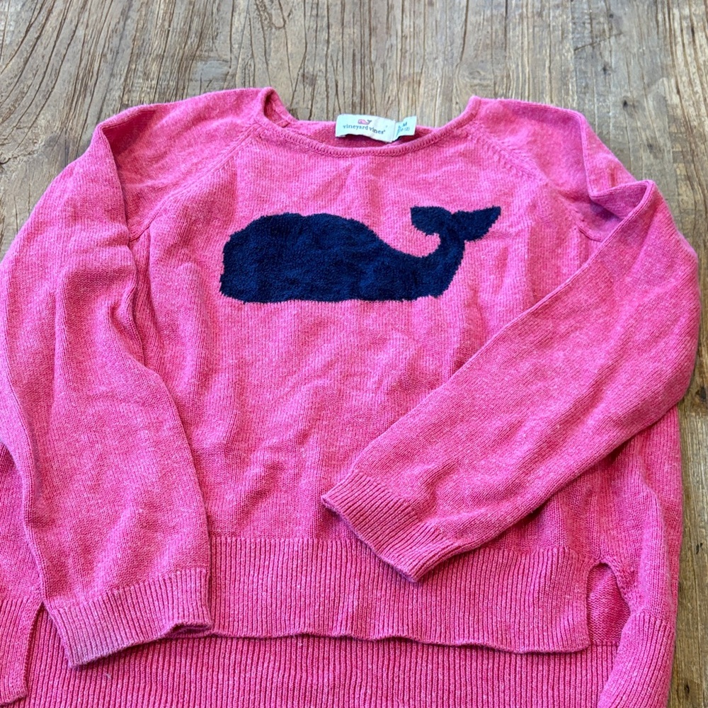 Vineyard Vines Pink Sweater with Navy Whale